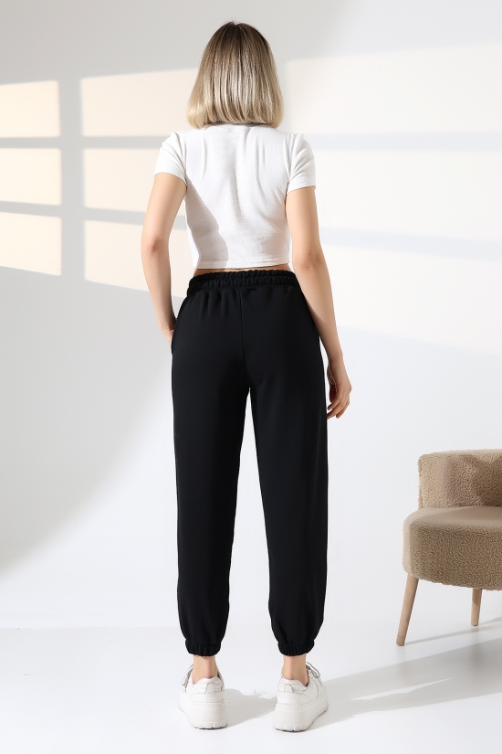 22169 KADIN DİAGONEL ŞARDONSUZ 3 İP PENYE KOMPAKT PAÇASI LASTİKLİ EŞOFMAN PANTOLON 