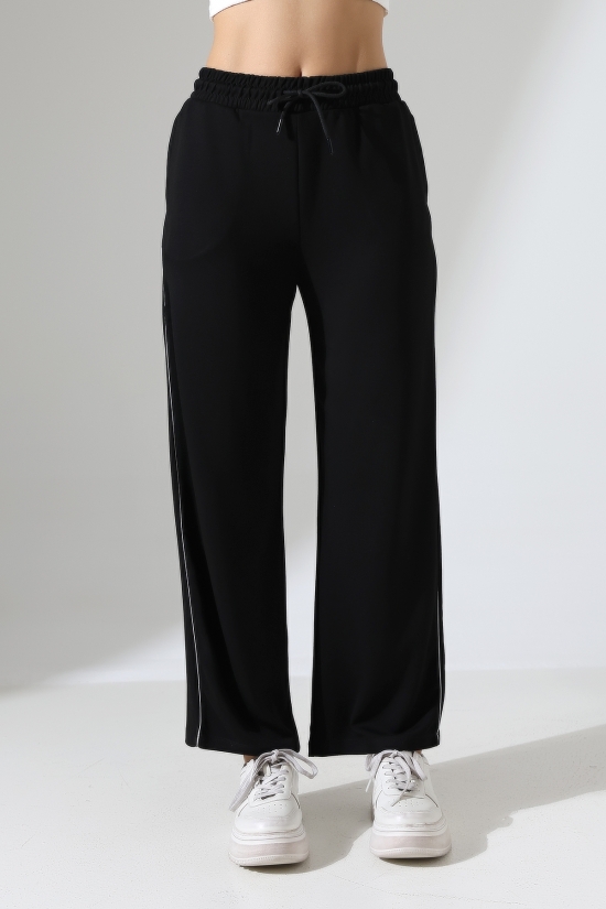 22291 KADIN DOUBLEFACE YUMUŞAK DOKU YANLARI ARABİYELİ PAÇASI AÇIK EŞOFMAN PANTOLON 