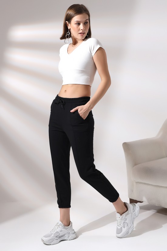 21304  BAYAN CEPLİ ÖNÜ ÇIMALI PAÇASI LAST.GENİŞ 2 İP PANTOLON 