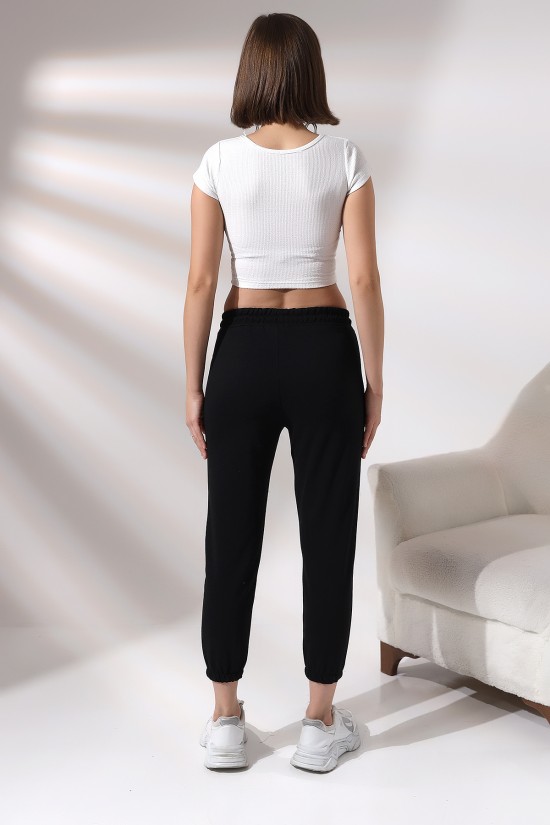 21304  BAYAN CEPLİ ÖNÜ ÇIMALI PAÇASI LAST.GENİŞ 2 İP PANTOLON 