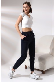 21304  KADIN CEPLİ ÖNÜ ÇIMALI PAÇASI LAST.GENİŞ 2 İP PANTOLON 