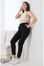 21633 KADIN FULL LYC PENYE KOMPAKT 2 İPLİK CEPLİ PAÇASI LAST. EŞOFMAN PANTOLON 