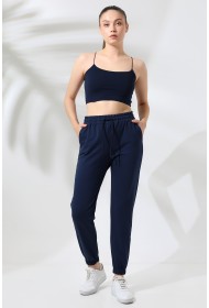 21633 KADIN FULL LYC PENYE KOMPAKT 2 İPLİK CEPLİ PAÇASI LAST. EŞOFMAN PANTOLON 