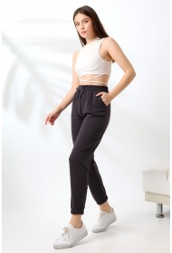 21633 KADIN FULL LYC PENYE KOMPAKT 2 İPLİK CEPLİ PAÇASI LAST. EŞOFMAN PANTOLON 