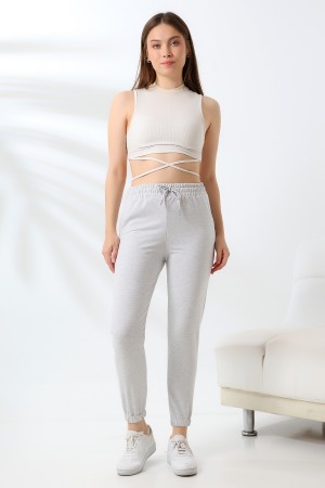 21633 KADIN FULL LYC PENYE KOMPAKT 2 İPLİK CEPLİ PAÇASI LAST. EŞOFMAN PANTOLON 