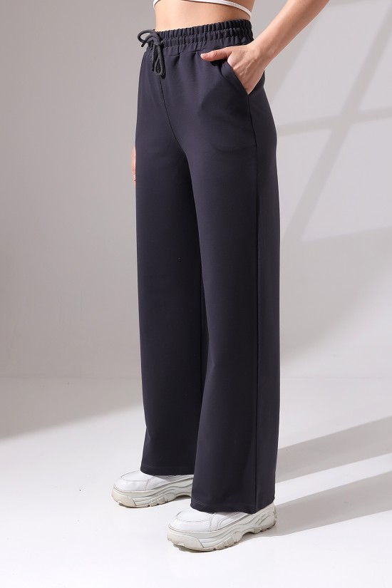 21655 KADIN FULL LYC PENYE COMPACKT 2 İPLİK CEPLİGENİŞ  PAÇASI ACIK PANTOLON 