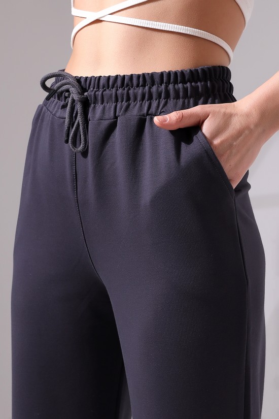 21655 KADIN FULL LYC PENYE COMPACKT 2 İPLİK CEPLİGENİŞ  PAÇASI ACIK PANTOLON 