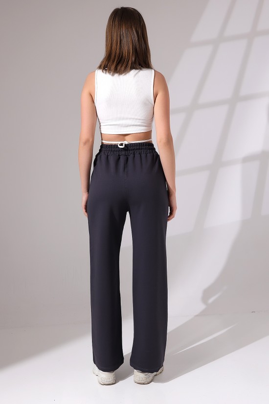 21655 KADIN FULL LYC PENYE COMPACKT 2 İPLİK CEPLİGENİŞ  PAÇASI ACIK PANTOLON 