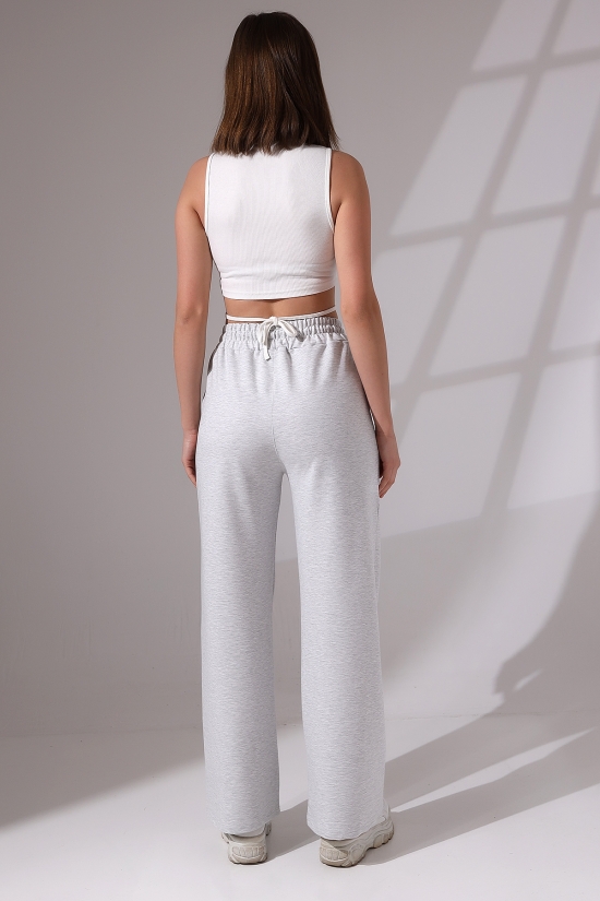 21655 KADIN FULL LYC PENYE COMPACKT 2 İPLİK CEPLİGENİŞ  PAÇASI ACIK PANTOLON 