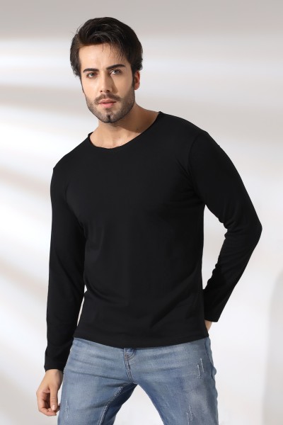19698 ERKEK REGULAR FİT UZUN KOL PİS V YAKA TSHIRT