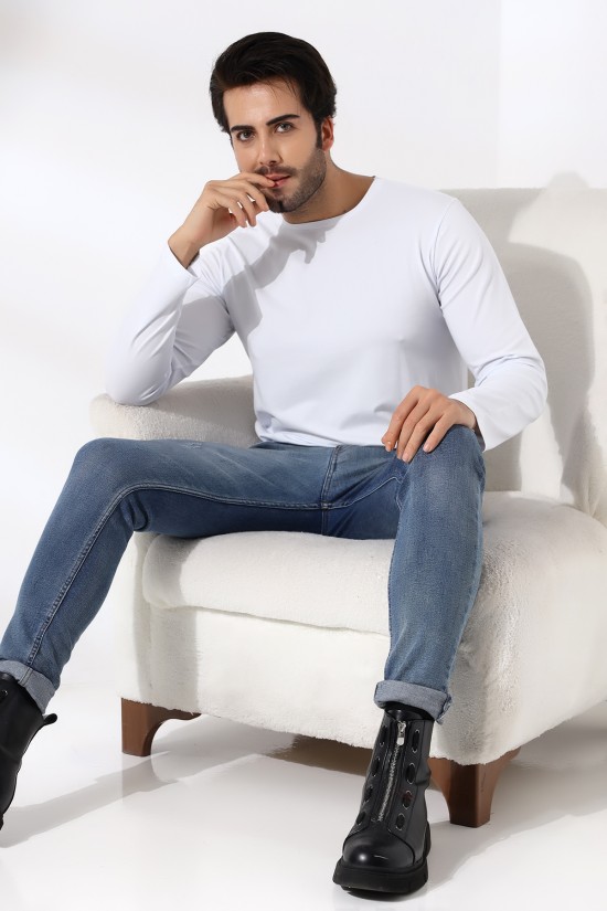 21483 ERKEK REGULAR FİT UZUN KOL BİSİKLET YAKA TSHIRT 21483 ERKEK REGULAR FİT UZUN KOL BİSİKLET YAKA TSHIRT