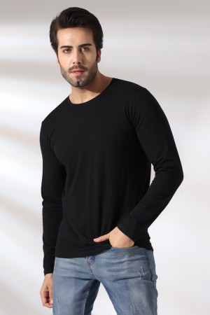 21483 ERKEK REGULAR FİT UZUN KOL BİSİKLET YAKA TSHIRT