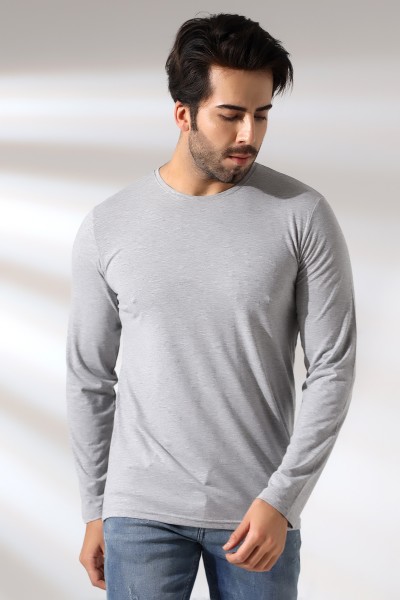 21483 ERKEK REGULAR FİT UZUN KOL BİSİKLET YAKA TSHIRT