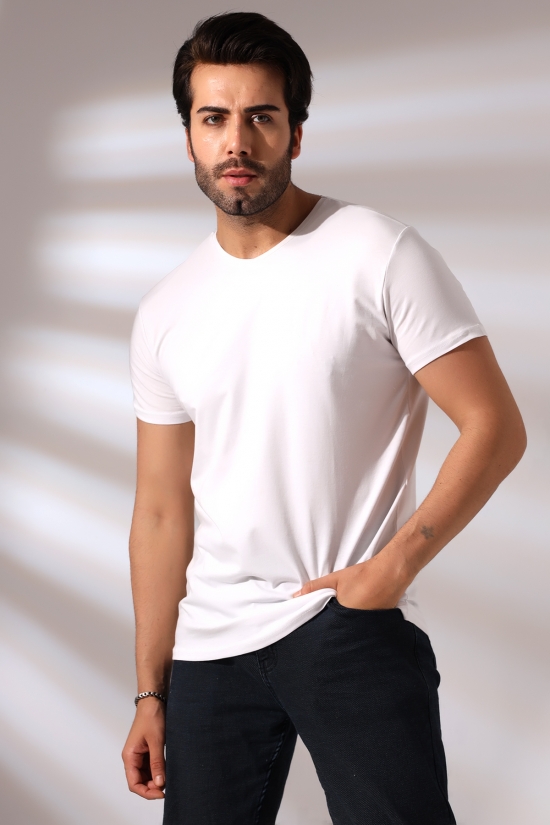 19953 ERKEK REGULAR FİT KISA KOL V YAKA TSHIRT