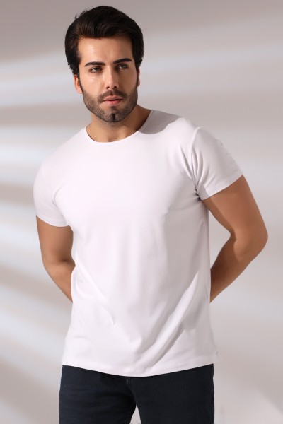 19952 ERKEK REGULAR FİT KISA KOL BİSİKLET YAKA TSHIRT