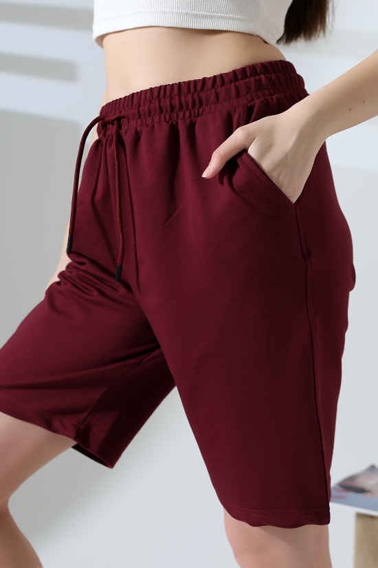 21823 KADIN LYC PENYE KOMPAKT 2 İPLİK CEPLİ UZUN ŞORT 