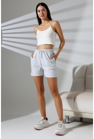 21822 KADIN LYC PENYE KOMPAKT 2 İPLİK CEPLİ PAÇASI KATLAMALI ŞORT 