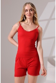 21676 KADIN  ATLET VE ŞORT PACASI DANTELLİ 7X4.MİKRO LYC KAŞG.ŞORTLU ATLET TAKIM 