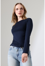 22157 KADIN KAYIK YAKA UZUN KOL UÇLARI İSPANYOL KOL  FULL LYC VİSKON YANLARI BÜZGÜLÜ BLUZ 