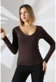 22132 KADIN TULUM V YAKA FULL LYC VORTVİSK UZUN KOL BLUZ 