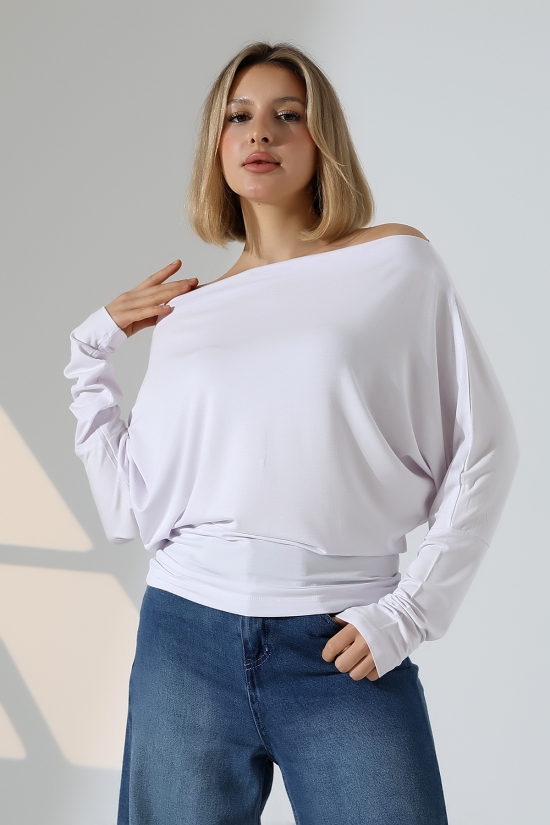 22153 KADIN OMUZ DÜŞÜMLU ASMTRK UZUN KOLU BEDENDE VE PARÇALI BLUZ 22153 KADIN OMUZ DÜŞÜMLU ASMTRK UZUN KOLU BEDENDE VE PARÇALI BLUZ