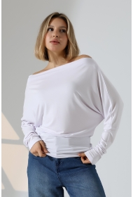 22153 KADIN OMUZ DÜŞÜMLU ASMTRK UZUN KOLU BEDENDE VE PARÇALI   BLUZ 
