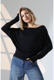 22153 KADIN OMUZ DÜŞÜMLU ASMTRK UZUN KOLU BEDENDE VE PARÇALI   BLUZ 