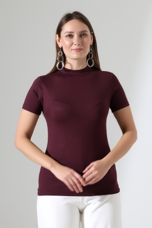 22192 KADIN YARIM BALIKÇI DİKYAKA KISA KOL FULL LYC VSK TSHIRT 