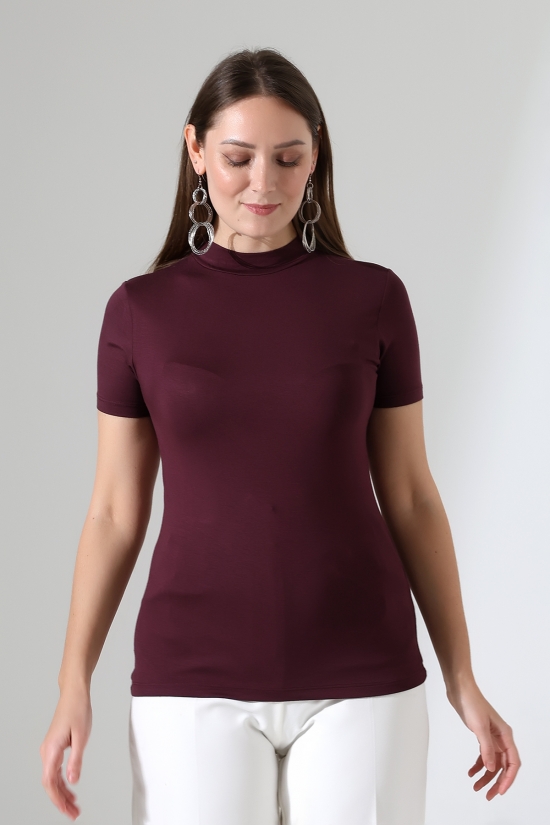 22192 KADIN YARIM BALIKÇI DİKYAKA KISA KOL FULL LYC VSK TSHIRT 