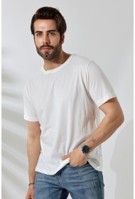 21751  ERKEK BASİC COMFOFRT FİT  KISA KOL BİSİKLET YAKA PAMUKLU TSHIRT 