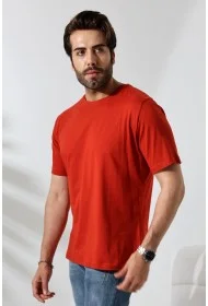 21751  ERKEK BASİC COMFOFRT FİT  KISA KOL BİSİKLET YAKA PAMUKLU TSHIRT 