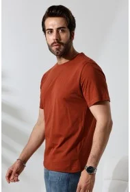 21751  ERKEK BASİC COMFOFRT FİT  KISA KOL BİSİKLET YAKA PAMUKLU TSHIRT 