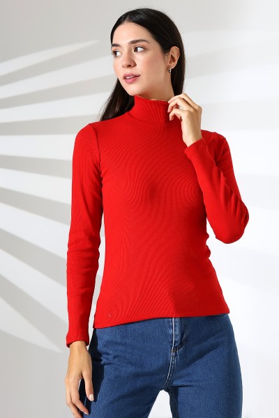 20535  KADIN YARIM BALIKÇI 2X2  UZUN KOL  LYC KAŞKORSE TSHIRT 