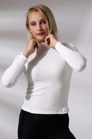 20535  KADIN YARIM BALIKÇI 2X2  UZUN KOL  LYC KAŞKORSE TSHIRT 