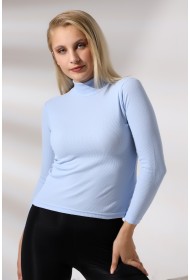 20535  KADIN YARIM BALIKÇI 2X2  UZUN KOL  LYC KAŞKORSE TSHIRT 