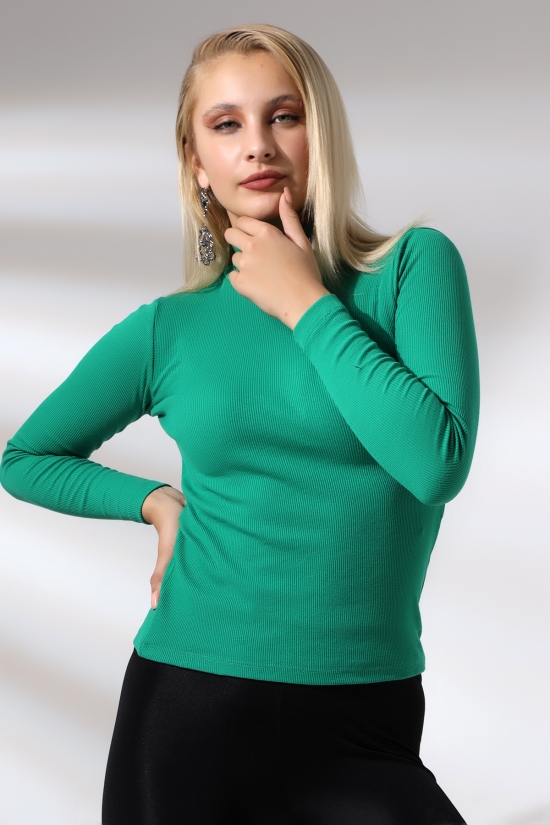 20535  KADIN YARIM BALIKÇI 2X2  UZUN KOL  LYC KAŞKORSE TSHIRT 