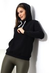 19491 KADIN DÜZ 2İP ŞARDONLU  KAPŞONLU SWETSHIRT