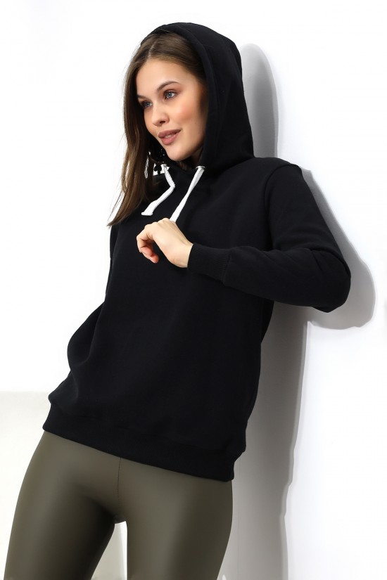 19491 KADIN DÜZ 2İP ŞARDONLU  KAPŞONLU SWETSHIRT