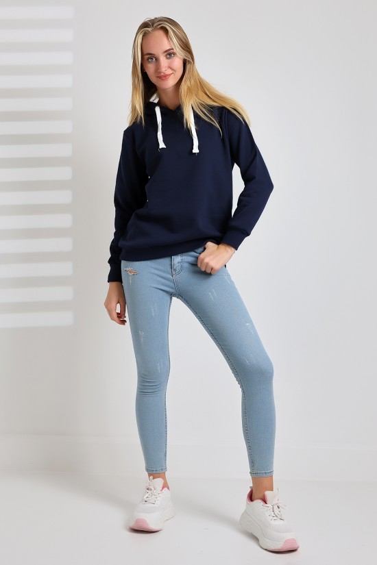 19491 BAYAN DÜZ 2İP ŞARDONLU KAPŞONLU SWETSHIRT 19491 BAYAN DÜZ 2İP ŞARDONLU KAPŞONLU SWETSHIRT