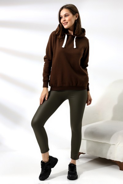 19491 KADIN DÜZ 2İP ŞARDONLU KAPŞONLU SWETSHIRT 19491 KADIN DÜZ 2İP ŞARDONLU KAPŞONLU SWETSHIRT