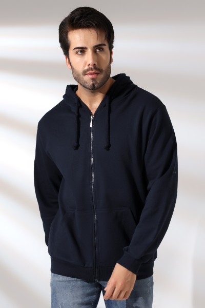 19195 ERKEK DÜZ 2İP ŞARD. KEMİK FERM. KAPŞONLU SWETSHIRT