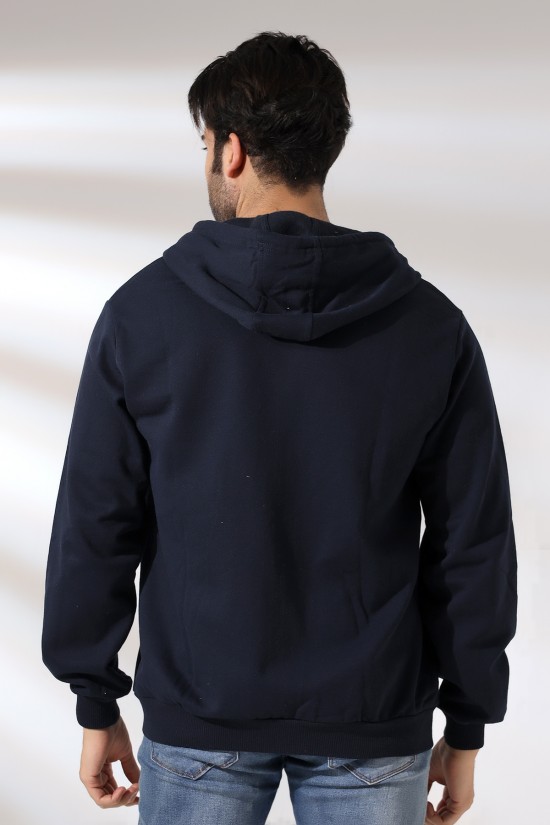 19195 ERKEK DÜZ 2İP ŞARD. KEMİK FERM. KAPŞONLU SWETSHIRT