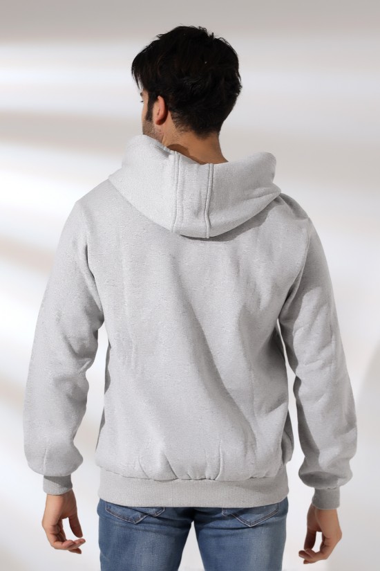 19195 ERKEK DÜZ 2İP ŞARD. KEMİK FERM. KAPŞONLU SWETSHIRT