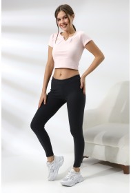 19114 KADIN LYC RİB.ŞARDONLU TAYT 