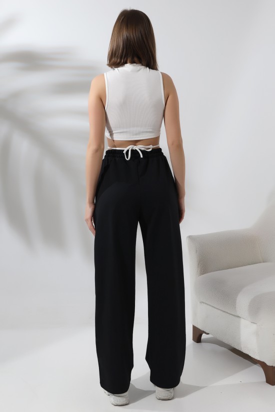 21566  BAYAN CEPLİ SALAŞ GENİŞ DÖKÜMLÜ 2 İP PANTOLON 