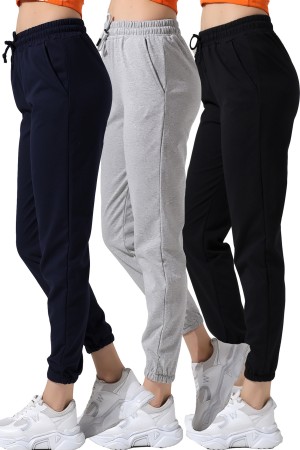 0-31473 - 3LÜ PAKET KADIN CEPLİ PAÇASI LAST. 2 İP PANTOLON 