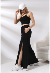 21143  KADIN AYROBİN SALAŞ CEPLİUZUN PAÇA YANLARI AÇIK YIRTMAÇLI SALAŞ PANTOLON 