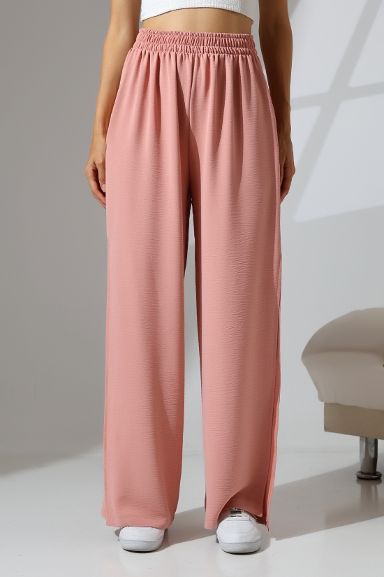 21143  BAYAN AYROBİN SALAŞ CEPLİUZUN PAÇA YANLARI AÇIK YIRTMAÇLI SALAŞ PANTOLON 