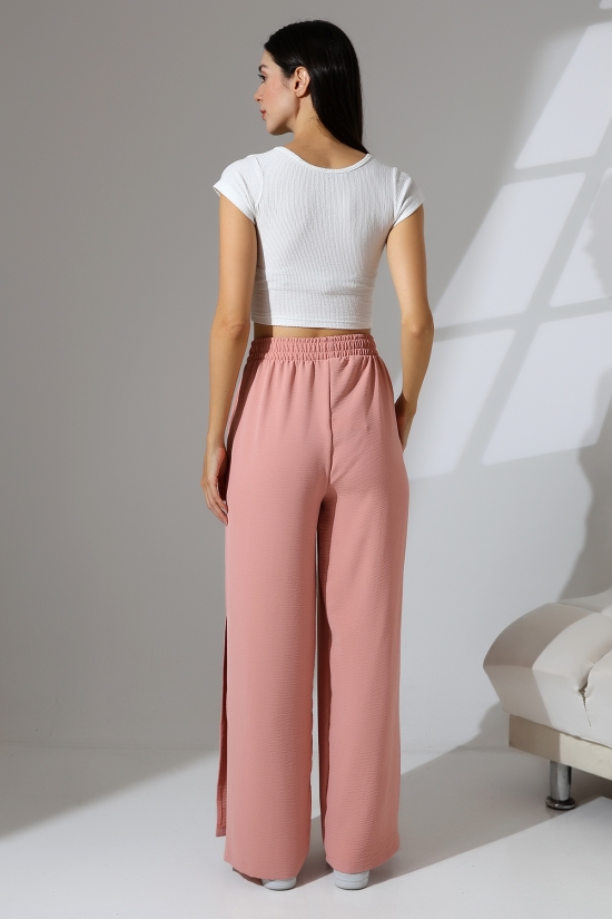 21143  BAYAN AYROBİN SALAŞ CEPLİUZUN PAÇA YANLARI AÇIK YIRTMAÇLI SALAŞ PANTOLON 