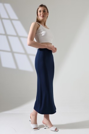 21921 KADIN FULL LYC VSKRİBANA TEK YIRTMAÇLI UZUN  ETEK 